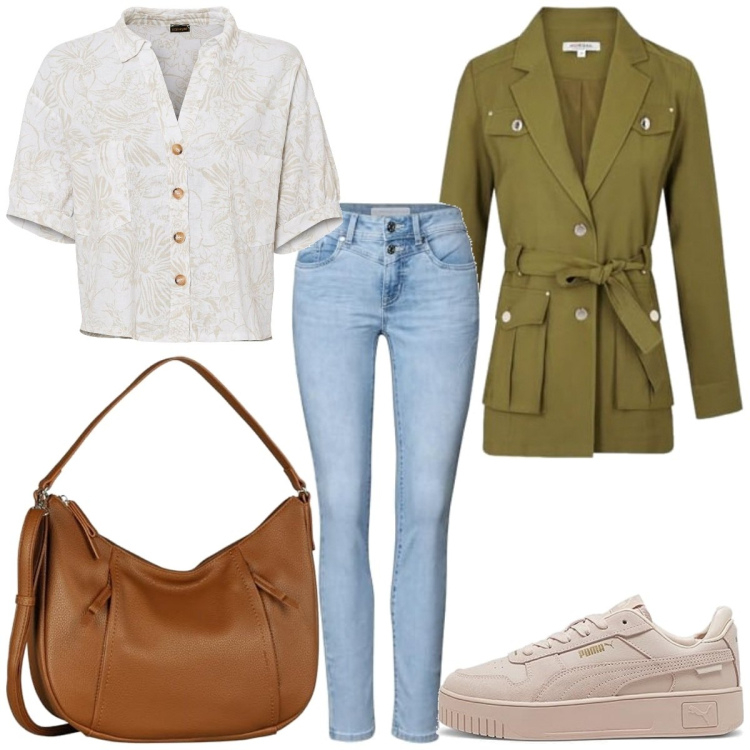Outfit femme - Urban #5056. Style Urban pour Tous les jours. Assortir avec chemisiers, sneakers, blazers, sacs en bandoulière, jeans.