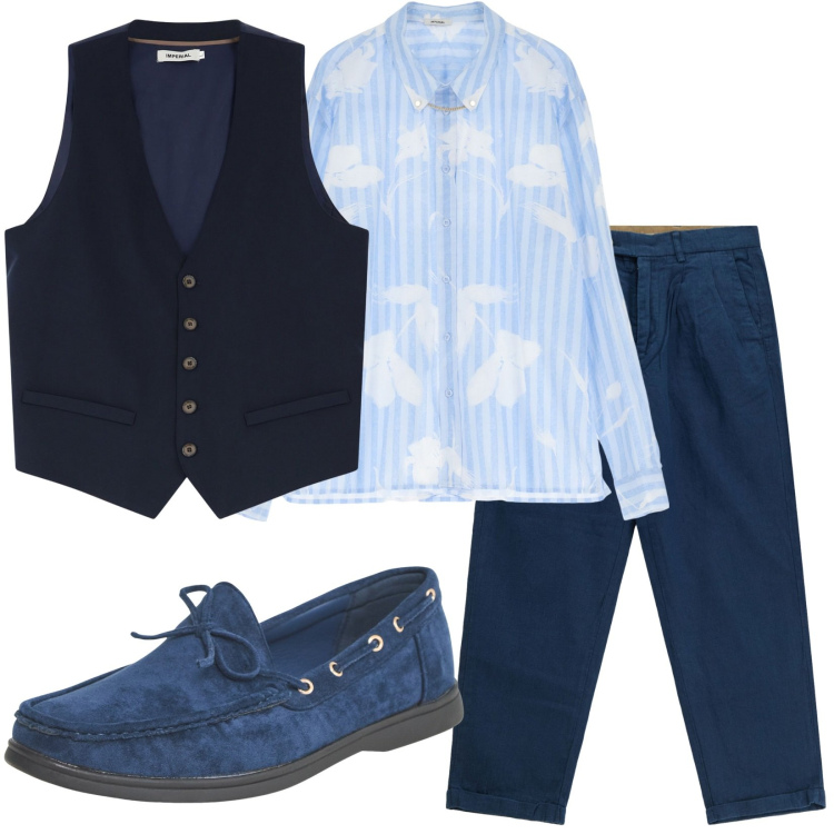 Outfit uomo - Total look #2234686. Stile Trendy per Ufficio. Abbinamento con scarpe stringate, gilet, camicie, pantaloni chino.