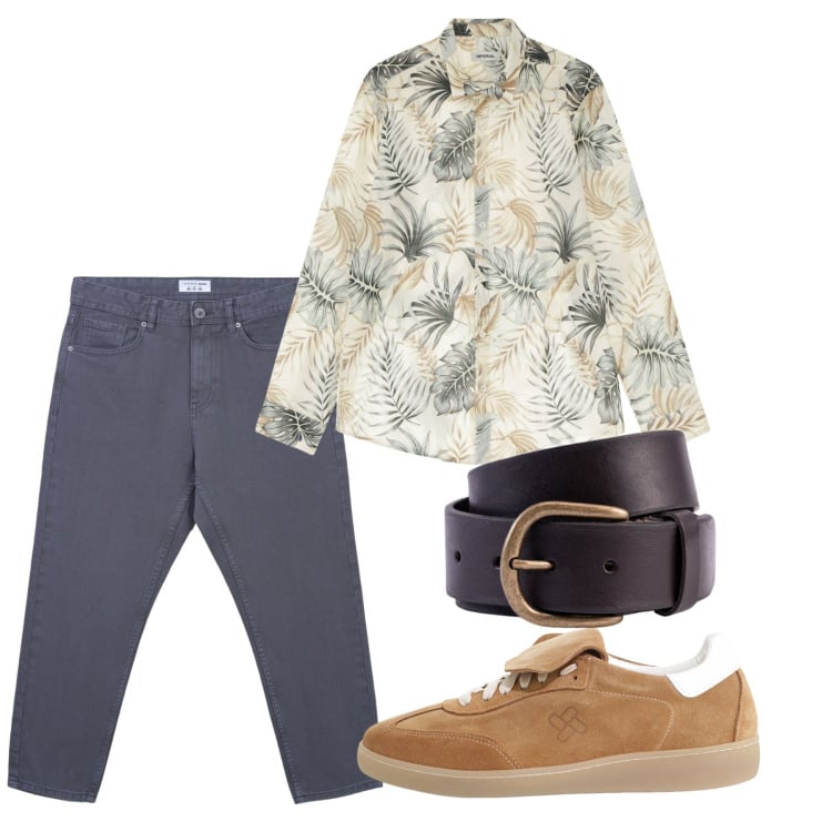 Outfit uomo - Agosto. Stile Casual per Tutti i giorni. Abbinamento con jeans, sneakers, camicie, cinture.