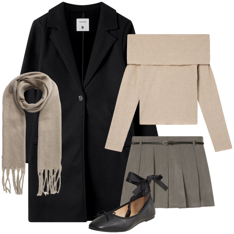 Outfit donna - Back to school da Serena Wan Derwoosen. Stile Bon Ton per Tutti i giorni. Abbinamento con maglieria, minigonne, cappotti, sciarpe, ballerine.