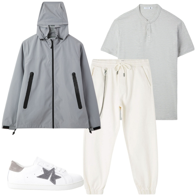 Outfit uomo - Total look #2234979. Stile Casual per Tutti i giorni. Abbinamento con pantaloni sportivi, t-shirt, giacche, sneakers.