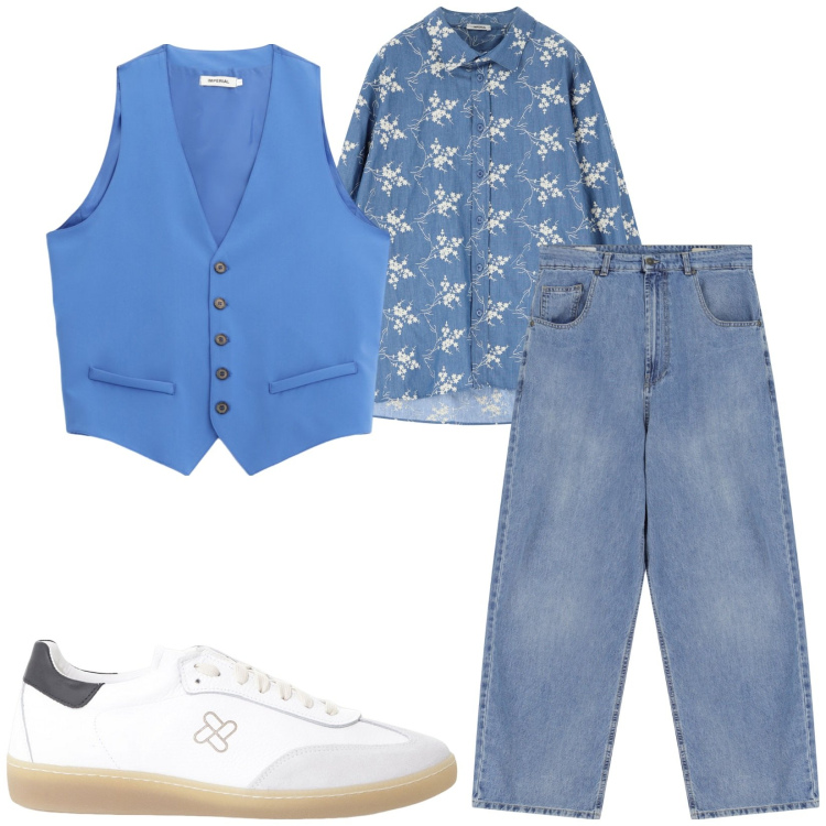 Outfit uomo - Total look #2235007. Stile Casual per Tutti i giorni. Abbinamento con camicie, jeans, gilet, sneakers.
