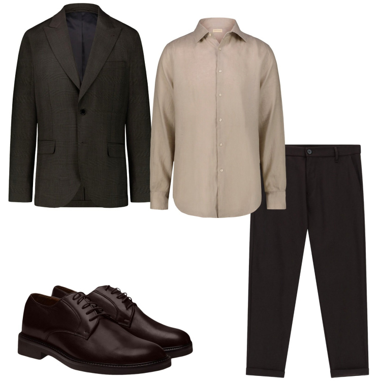 Outfit uomo - Total look #2235010. Stile Business/Elegante per Ufficio. Abbinamento con pantaloni, scarpe stringate, camicie, abiti.