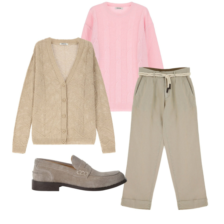 Outfit uomo - Total look #2235014. Stile Casual per Tutti i giorni. Abbinamento con cardigans, pantaloni chino, scarpe stringate, maglieria.