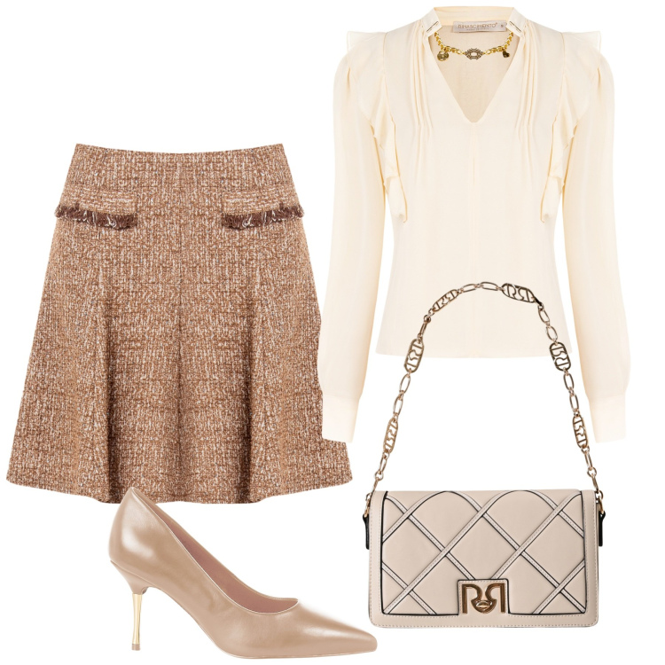 Outfit donna - con le amiche. Stile Vintage retrò per Cerimonia. Abbinamento con minigonne, bluse, borse a tracolla, décolleté.
