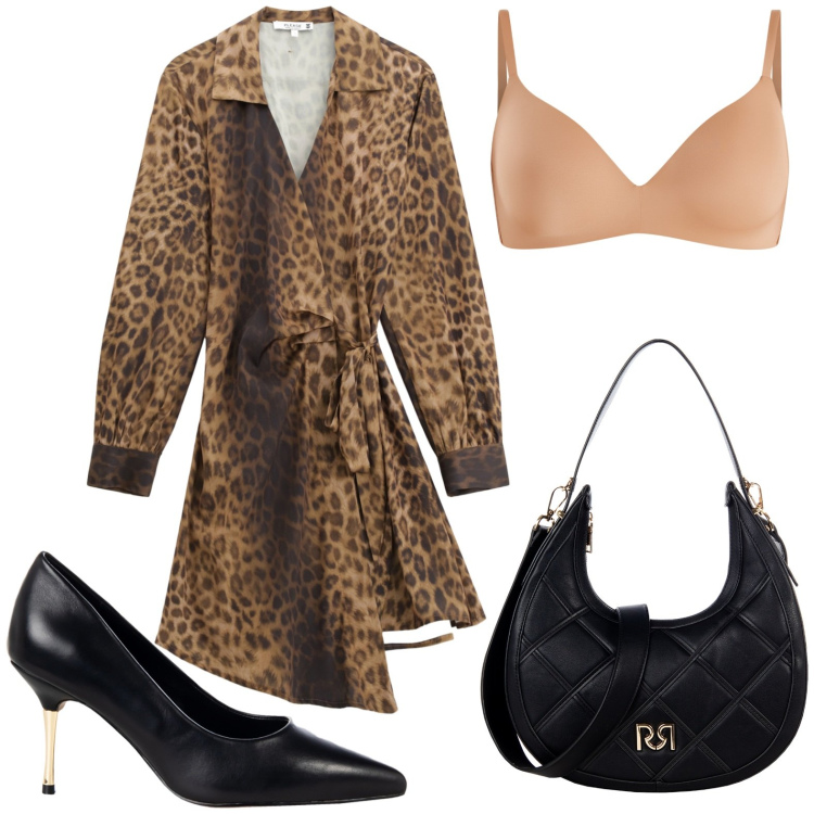Outfit donna - Back to style: il rientro con stile. Stile Chic per Ufficio. Abbinamento con borse a tracolla, décolleté, reggiseni a balconcino, vestiti corti.