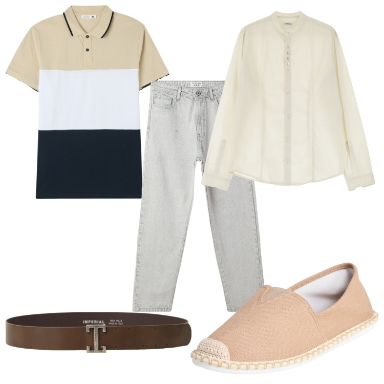 Outfit uomo - Total look #2235069. Stile Trendy per Tutti i giorni. Abbinamento con polo, espadrillas, jeans, camicie, cinture.