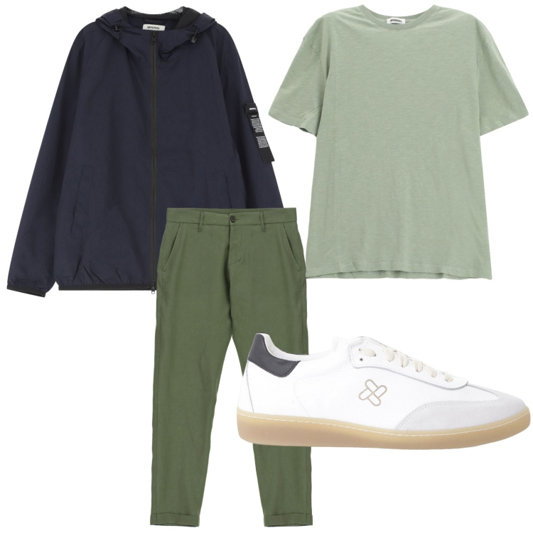 Outfit uomo - La giacca per il vento. Stile Casual per Tutti i giorni. Abbinamento con giacche, sneakers, t-shirt, pantaloni.