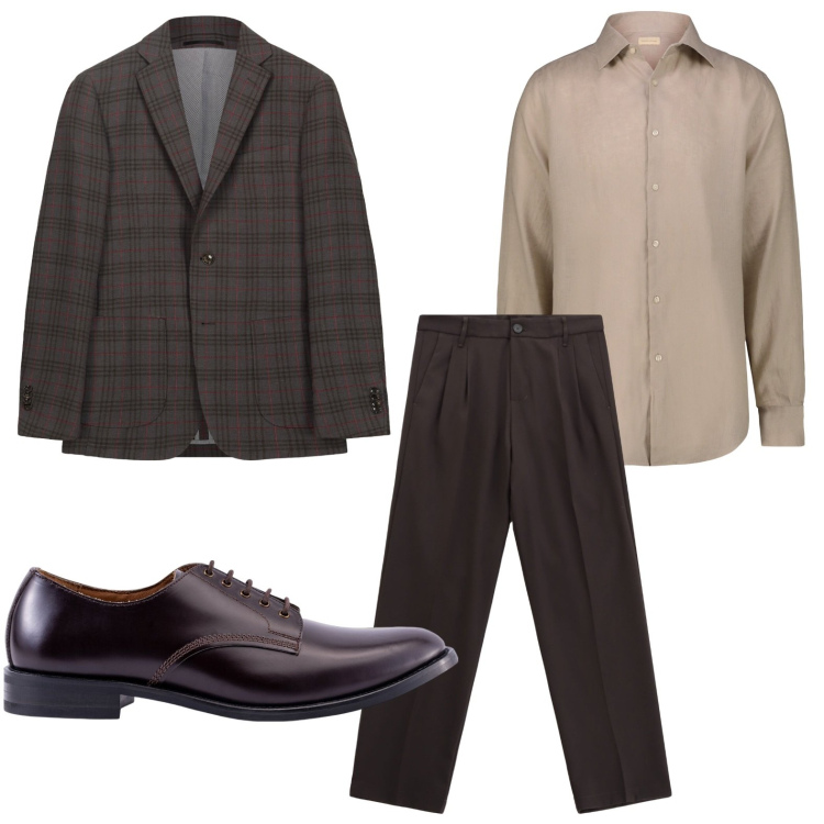 Outfit uomo - Quadri professionali. Stile Casual per Ufficio. Abbinamento con pantaloni, camicie, scarpe stringate, giacche.