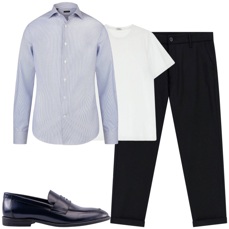 Outfit uomo - City. Stile Urban per Tutti i giorni. Abbinamento con t-shirt, pantaloni, camicie, scarpe stringate.