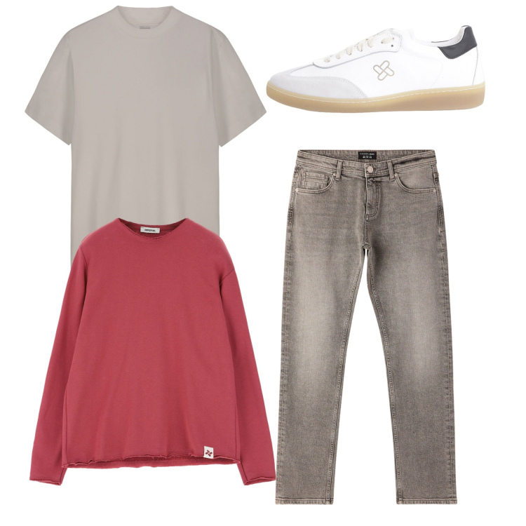 Outfit uomo - City. Stile Casual per Tutti i giorni. Abbinamento con jeans, sneakers, felpe, t-shirt.