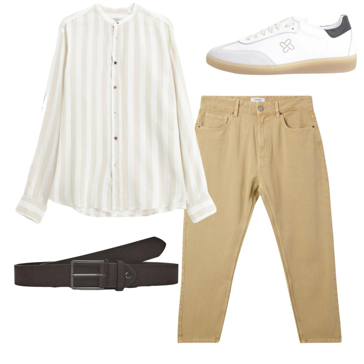 Outfit uomo - Total look. Stile Casual per Tutti i giorni. Abbinamento con pantaloni, cinture, sneakers, camicie.