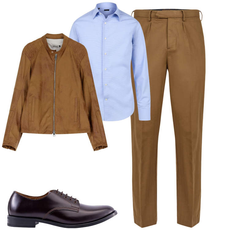 Outfit uomo - In ufficio. Stile Business/Elegante per Ufficio. Abbinamento con giacche, camicie, pantaloni, scarpe stringate.