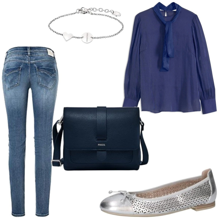Outfit femme - Basique #4495. Style Basique pour Tous les jours. Assortir avec tuniques, pantalon , ballerines, accessoires pour cheveux, sacs en bandoulière.