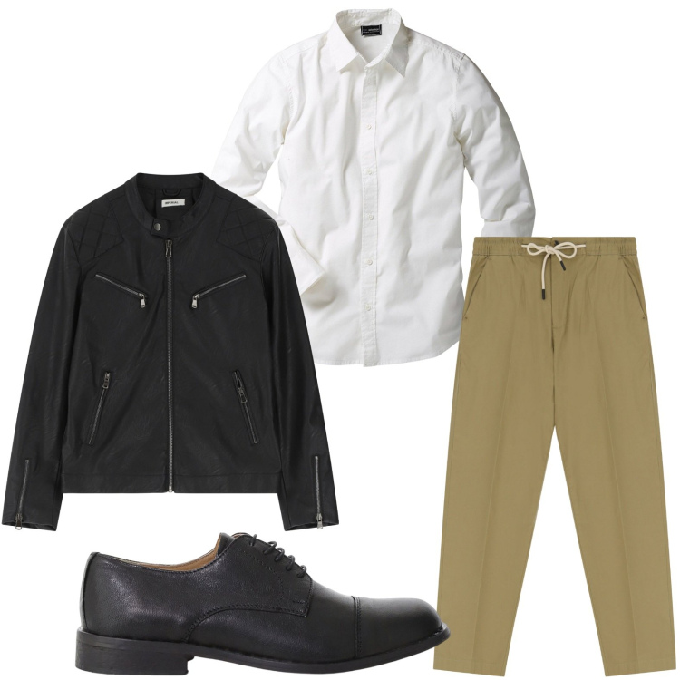 Outfit uomo - I pantaloni con cordino. Stile Casual per Tutti i giorni. Abbinamento con camicie, giacche, pantaloni chino, scarpe stringate.