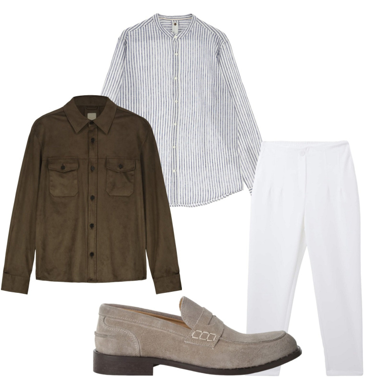 Outfit uomo - Rinnovando il guardaroba. Stile Casual per Ufficio. Abbinamento con pantaloni chino, camicie, scarpe stringate, giacche.