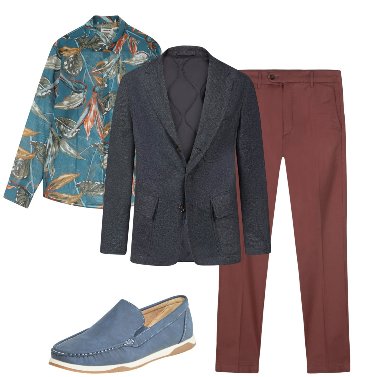 Outfit uomo - Total look #2235404. Stile Trendy per Tutti i giorni. Abbinamento con scarpe stringate, camicie, giacche, pantaloni chino.