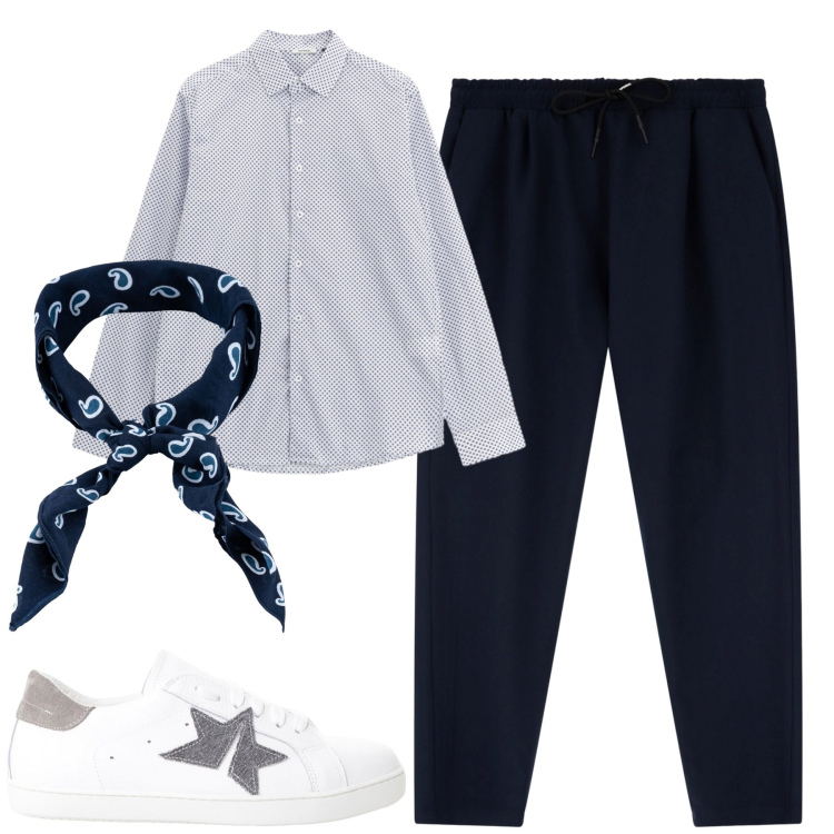 Outfit uomo - Total look #2235420. Stile Urban per Tutti i giorni. Abbinamento con pantaloni, sneakers, camicie, sciarpe e foulard.