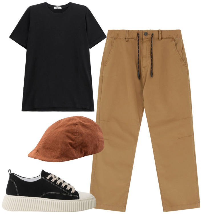 Outfit uomo - Total look #2235451. Stile Casual per Tutti i giorni. Abbinamento con sneakers, pantaloni, t-shirt, cappelli con visiera.