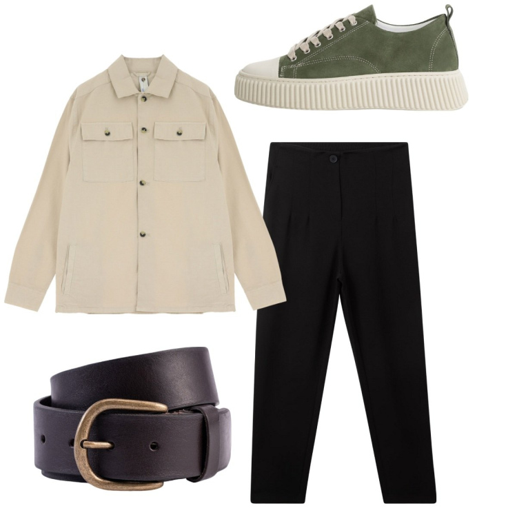 Outfit uomo - Total look #2235455. Stile Casual per Tutti i giorni. Abbinamento con pantaloni chino, sneakers, camicie, cinture.
