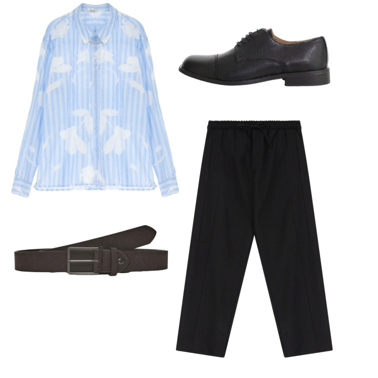Outfit uomo - Total look #2235459. Stile Casual per Tutti i giorni. Abbinamento con cinture, pantaloni cargo, camicie, scarpe stringate.
