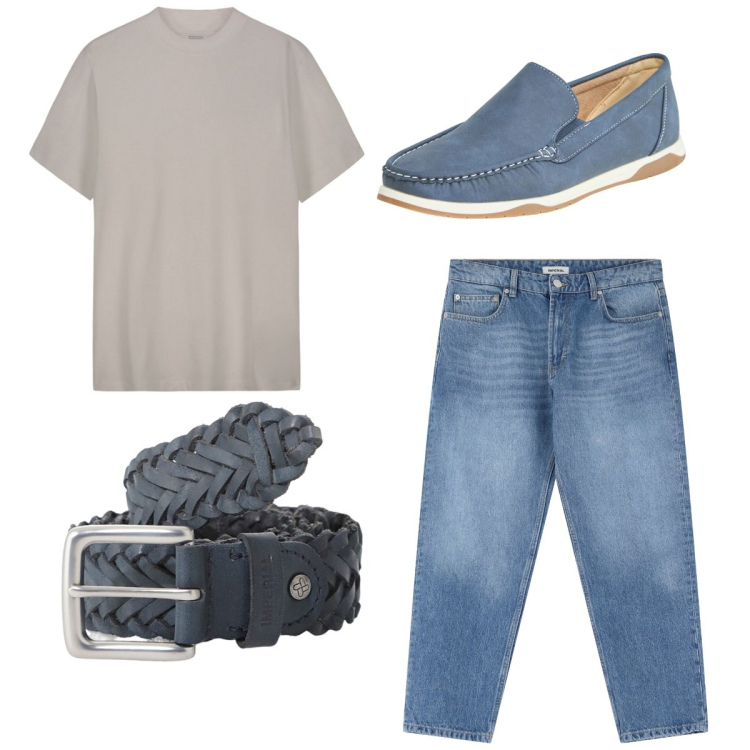 Outfit uomo - Total look #2235472. Stile Casual per Tutti i giorni. Abbinamento con scarpe stringate, jeans, cinture, t-shirt.