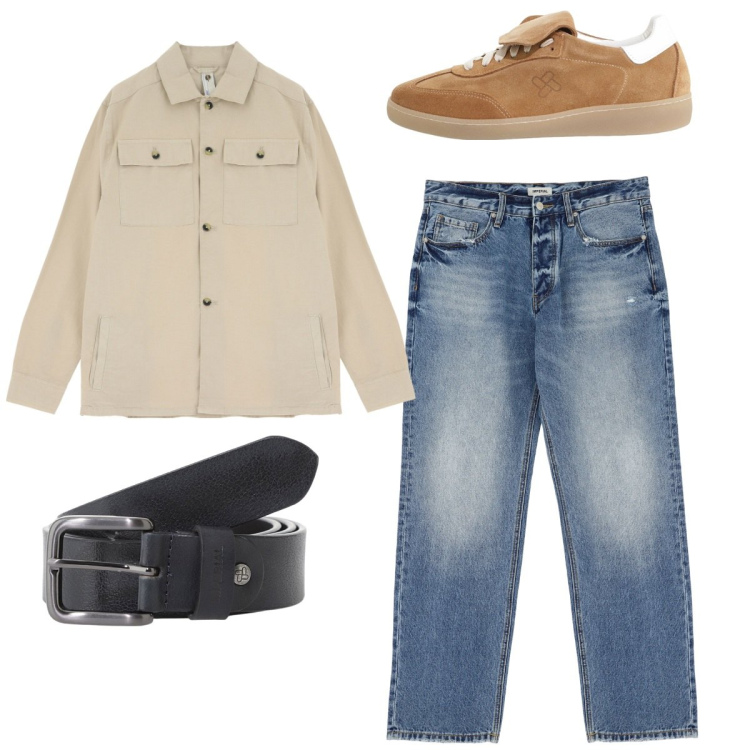 Outfit uomo - Total look #2235480. Stile Casual per Tutti i giorni. Abbinamento con jeans, camicie, sneakers, cinture.