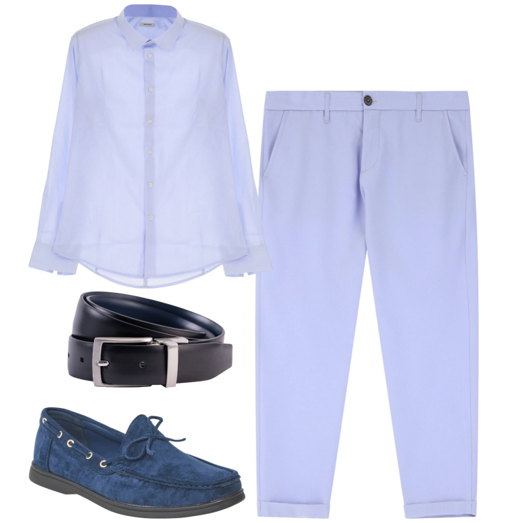 Outfit uomo - Total look #2235514. Stile Trendy per Serata speciale. Abbinamento con scarpe stringate, pantaloni chino, camicie, cinture.