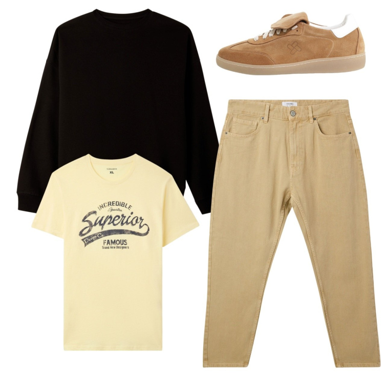 Outfit uomo - City. Stile Casual per Tutti i giorni. Abbinamento con t-shirt, pantaloni, felpe, sneakers.