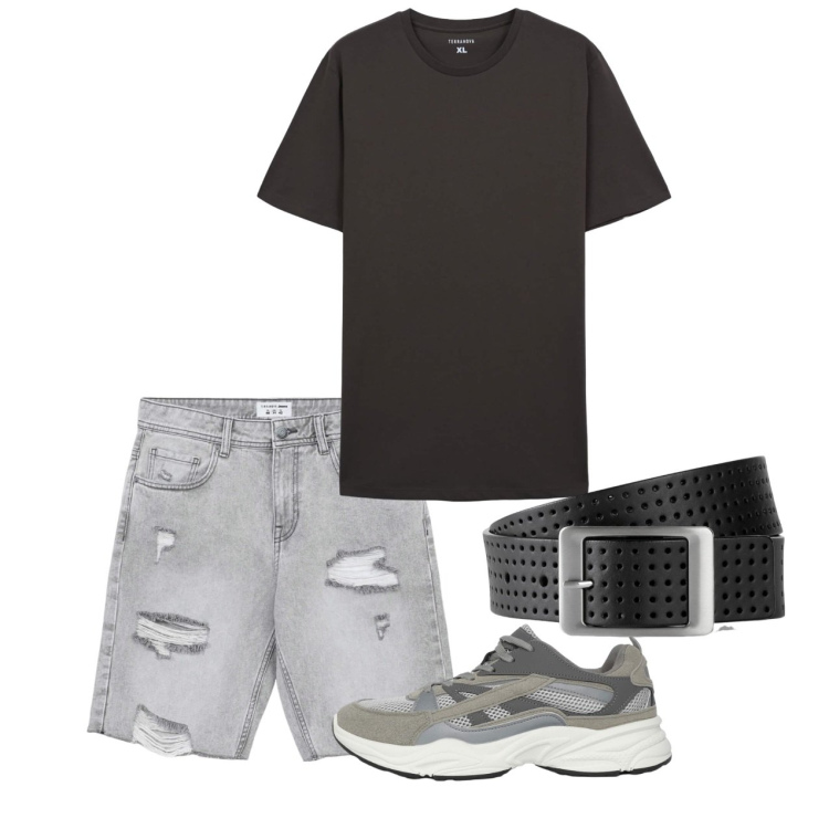 Outfit uomo - Urban. Stile Urban per Tutti i giorni. Abbinamento con cinture, pantaloni corti, sneakers, t-shirt.