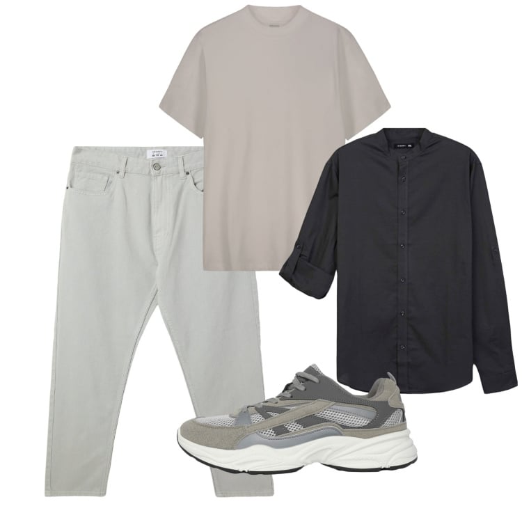 Outfit uomo - Total look. Stile Casual per Tutti i giorni. Abbinamento con pantaloni, camicie, sneakers, t-shirt.