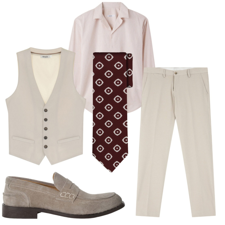 Outfit uomo - Total look #2235652. Stile Business/Elegante per Ufficio. Abbinamento con camicie, pantaloni, scarpe stringate, gilet, cravatte.