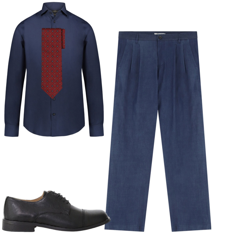 Outfit uomo - Total look #2235817. Stile Urban per Tutti i giorni. Abbinamento con pantaloni, scarpe stringate, camicie, cravatte.