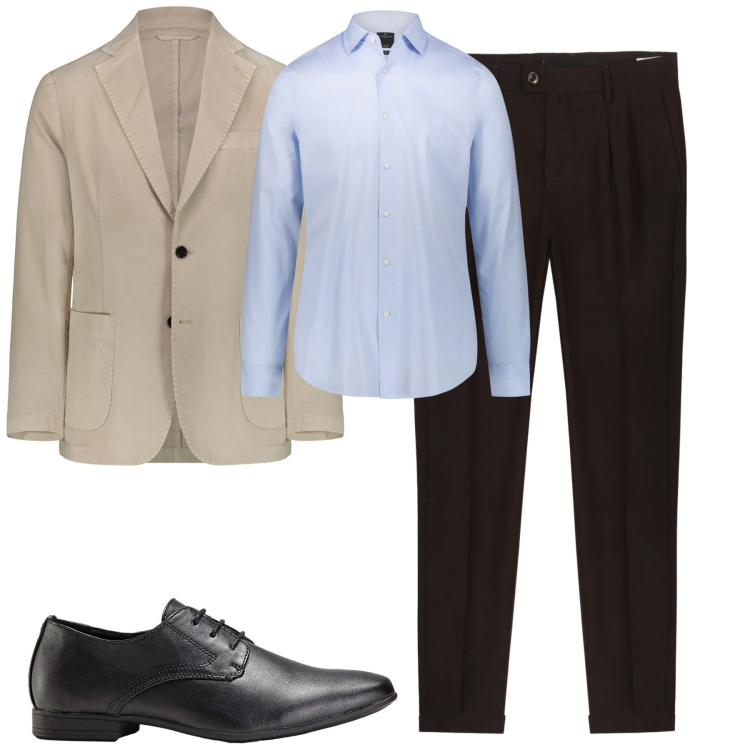 Outfit uomo - Total look #2235852. Stile Business/Elegante per Tutti i giorni. Abbinamento con scarpe stringate, camicie, giacche, pantaloni.