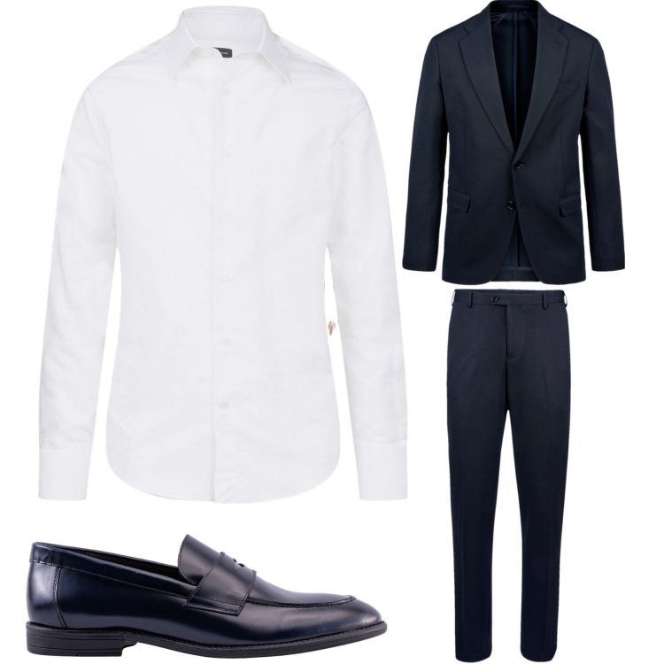 Outfit uomo - Matrimonio. Stile Business/Elegante per Cerimonia. Abbinamento con t-shirt, scarpe stringate, abiti, camicie.