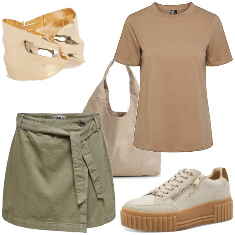 Outfit femme - Urban #5086. Style Urban pour Tous les jours. Assortir avec jupes, sneakers, bracelets, t-shirts, sacs tote.