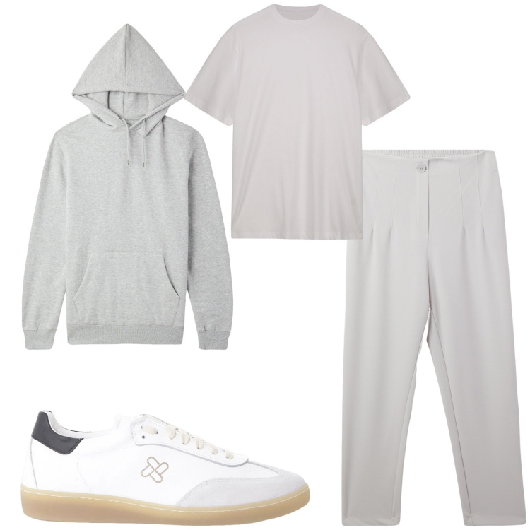 Outfit uomo - Total look #2235926. Stile Casual per Tutti i giorni. Abbinamento con pantaloni chino, felpe con cappuccio, sneakers, t-shirt.