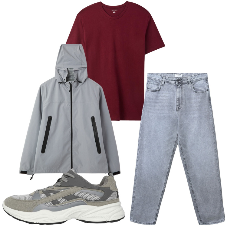 Outfit uomo - Total look #2235975. Stile Casual per Tutti i giorni. Abbinamento con giacche, t-shirt, sneakers, jeans.