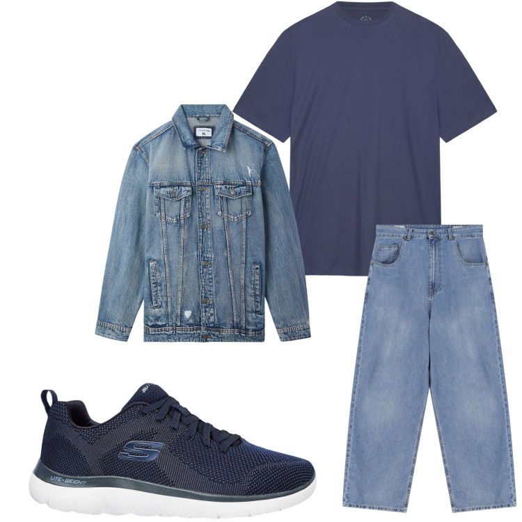 Outfit uomo - Total look #2236026. Stile Casual per Tutti i giorni. Abbinamento con sneakers, giacche, jeans, t-shirt.