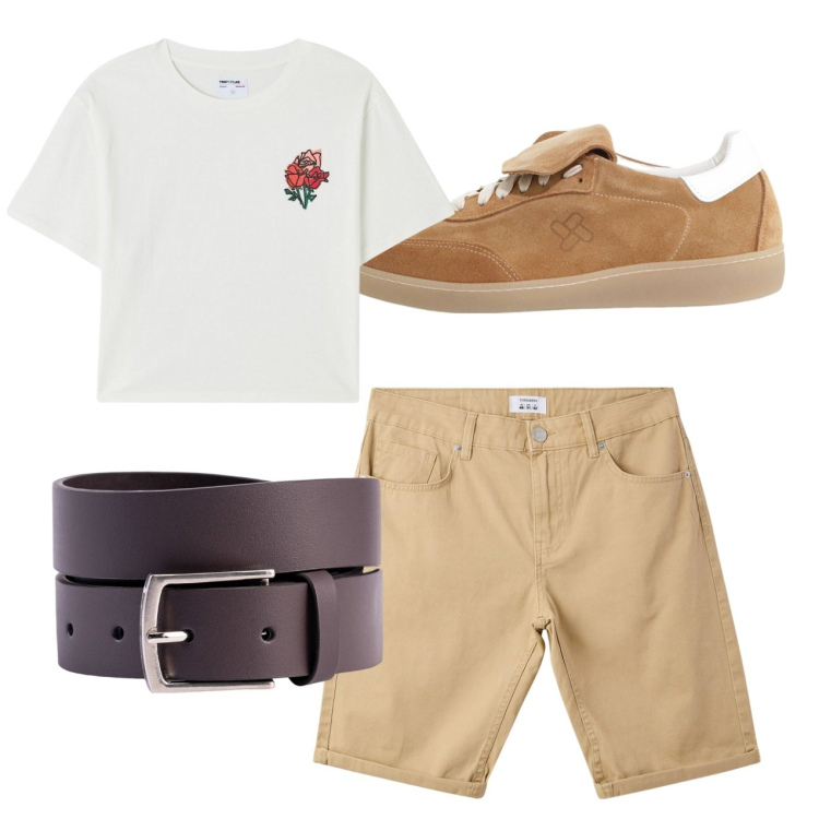 Outfit uomo - Total look #2236097. Stile Casual per Tutti i giorni. Abbinamento con bermuda, t-shirt, sneakers, cinture.