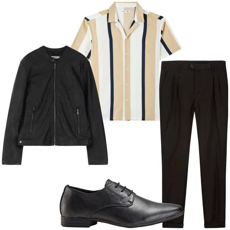 Outfit uomo - Total look #2236098. Stile Urban per Tutti i giorni. Abbinamento con scarpe stringate, camicie a manica corta, giacche, pantaloni.
