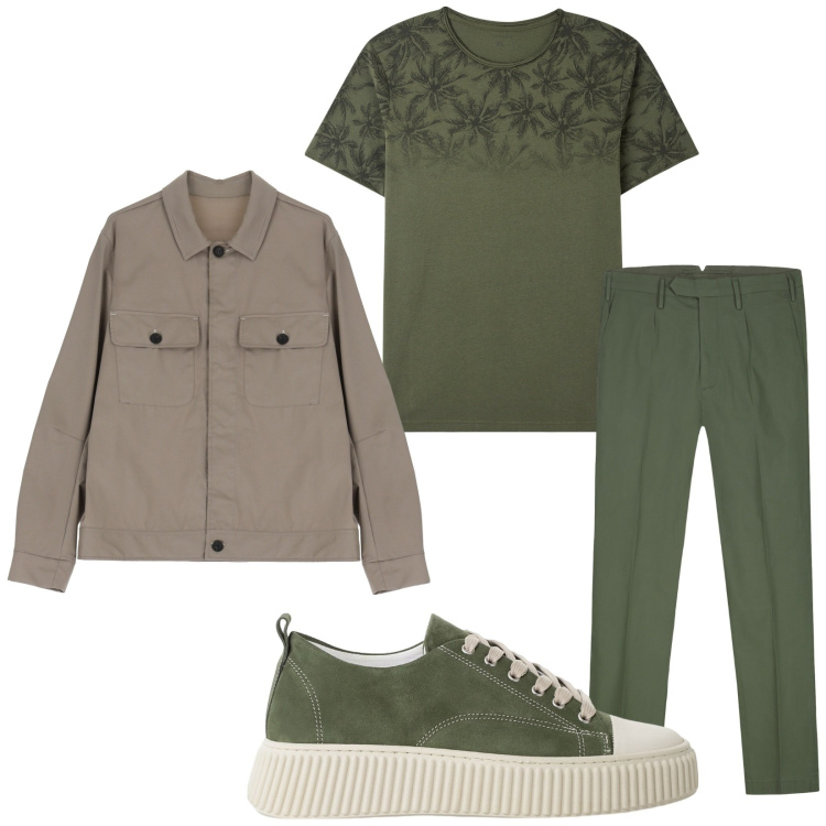 Outfit uomo - Total look #2236160. Stile Casual per Tutti i giorni. Abbinamento con t-shirt, sneakers, giacche, pantaloni.