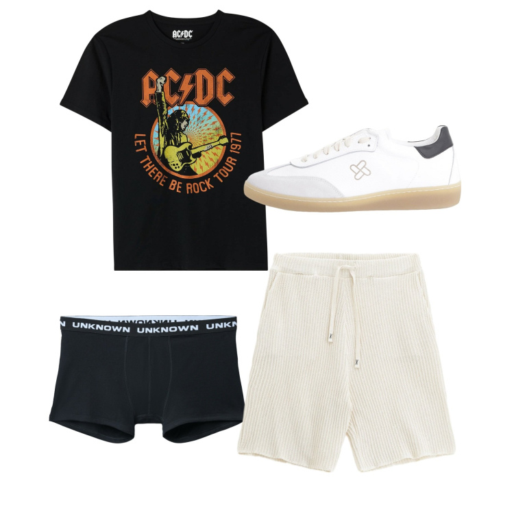 Outfit uomo - Total look #2236188. Stile Casual per Tutti i giorni. Abbinamento con t-shirt, boxer, sneakers, bermuda.