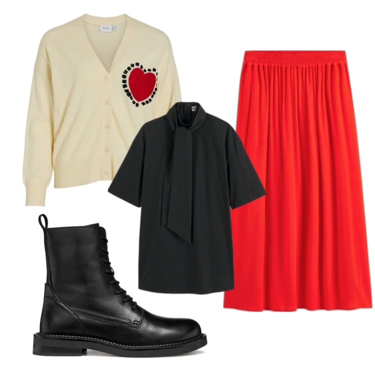 Outfit mujer - Preppy #568. Estilo Preppy para Escuela/Universidad. Combinación con cárdigans, faldas, vestidos cortos, botines.