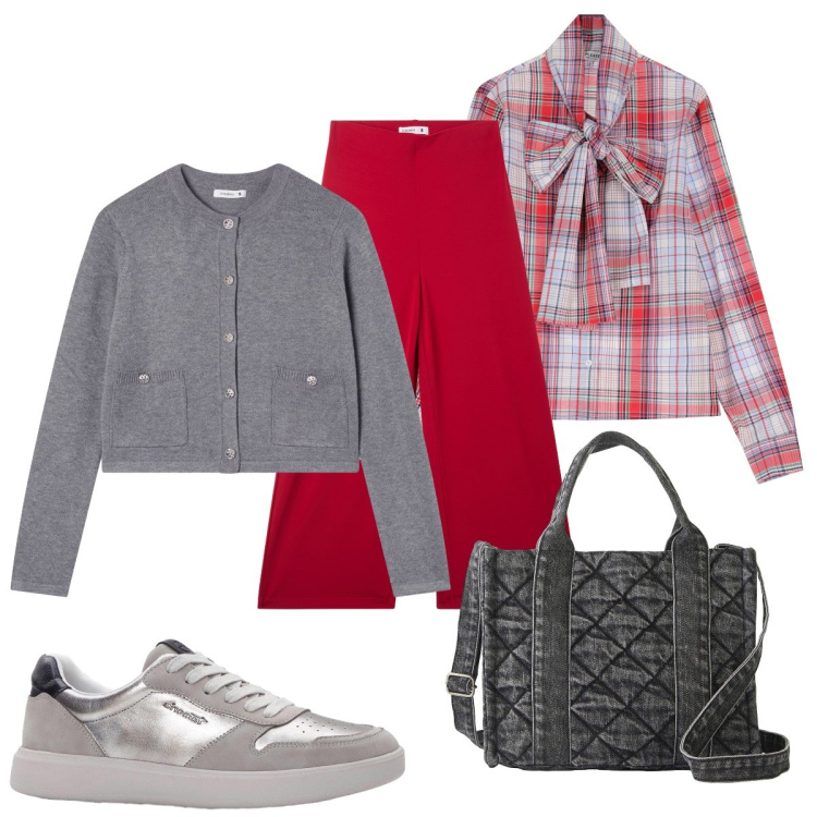 Outfit donna - Tempo incerto…. Stile Bon Ton per Tutti i giorni. Abbinamento con sneakers, borse a mano, cardigans, pantaloni culotte, camicie.