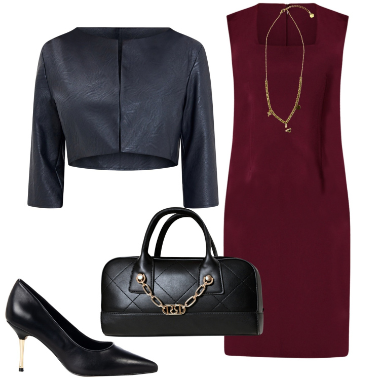 Outfit donna - Total look #2236291. Stile Glamour per Cerimonia. Abbinamento con vestiti a tubino, blazer, décolleté, borse a mano, ciondoli.