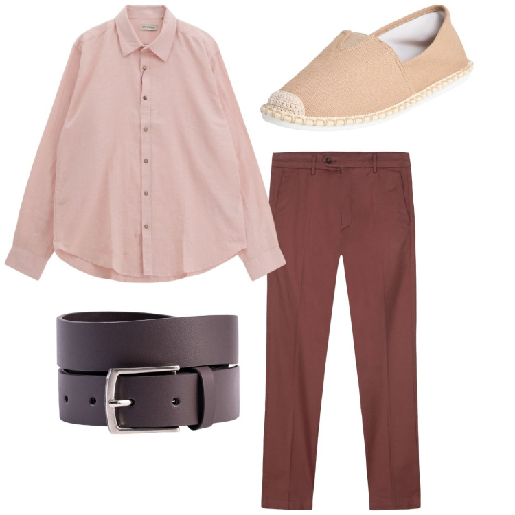 Outfit uomo - Total look #2236302. Stile Trendy per Serata speciale. Abbinamento con espadrillas, camicie, cinture, pantaloni chino.