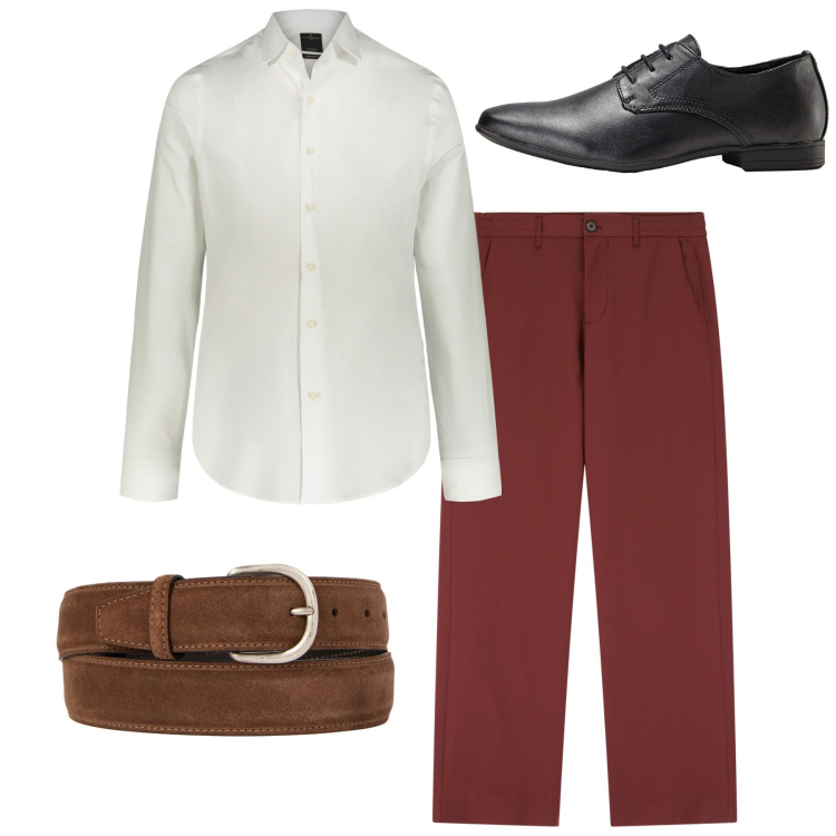 Outfit uomo - Total look #2236303. Stile Trendy per Serata speciale. Abbinamento con scarpe stringate, pantaloni, camicie, cinture.