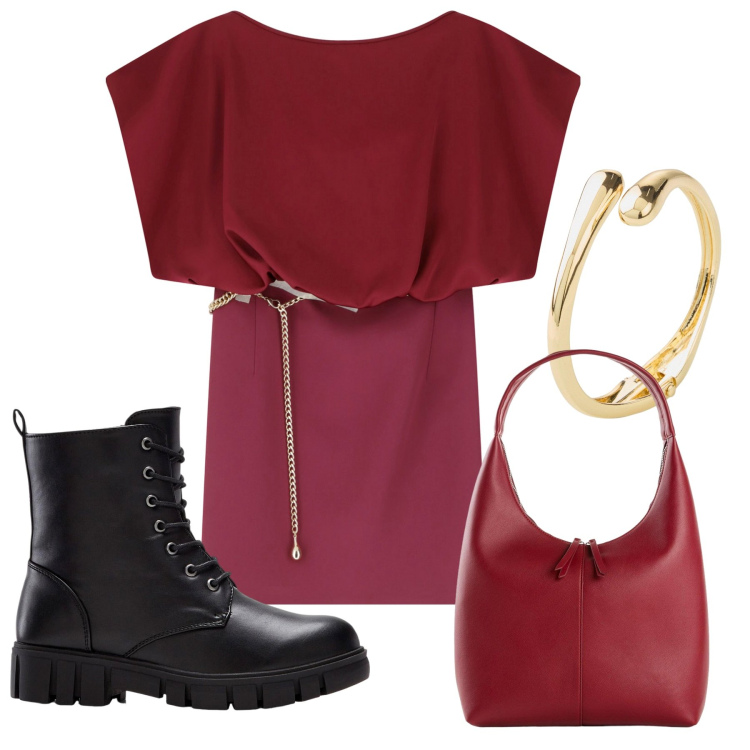 Outfit donna - Total look #2236329. Stile Glamour per Serata fuori. Abbinamento con stivaletti, braccialetti, shopping bag, vestiti corti.