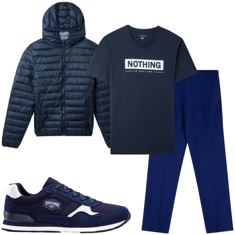 Outfit uomo - Total look #2236391. Stile Casual per Tutti i giorni. Abbinamento con sneakers, piumini, t-shirt, pantaloni.